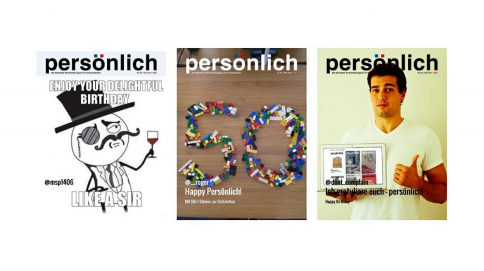 3 Deckblätter des Magazins persönlich